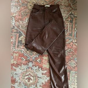 Abercrombie faux leather pants size 24/00s 90s straight ultra high rise